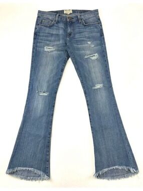 Current Elliott low rise flare distressed womens jeans 26”